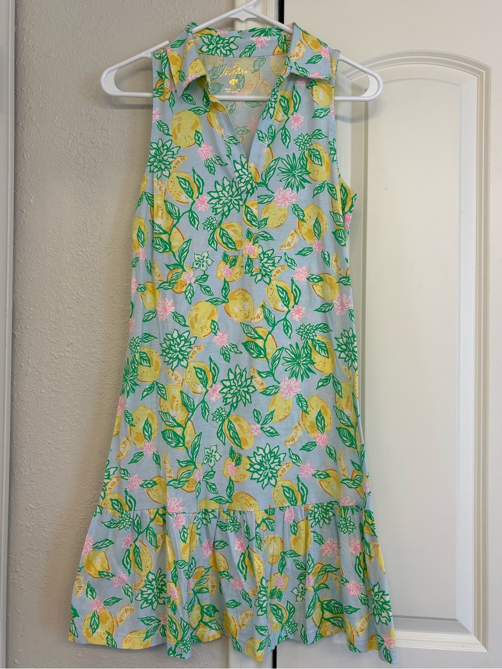 Lilly Pulitzer Lemon Floral Sleeveless Mini Dress - Yellow, Green & Pink